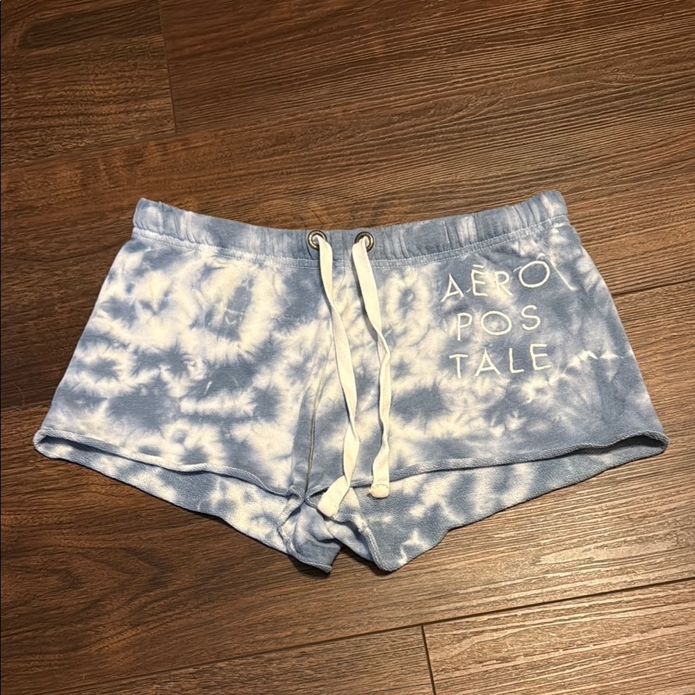 Aeropostale Women's Blue and White Sleep Shorts